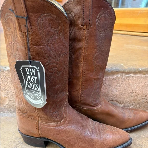 Dans Boots NWT vintage Cowgirl size 9 M Brown Leather - Picture 1 of 6